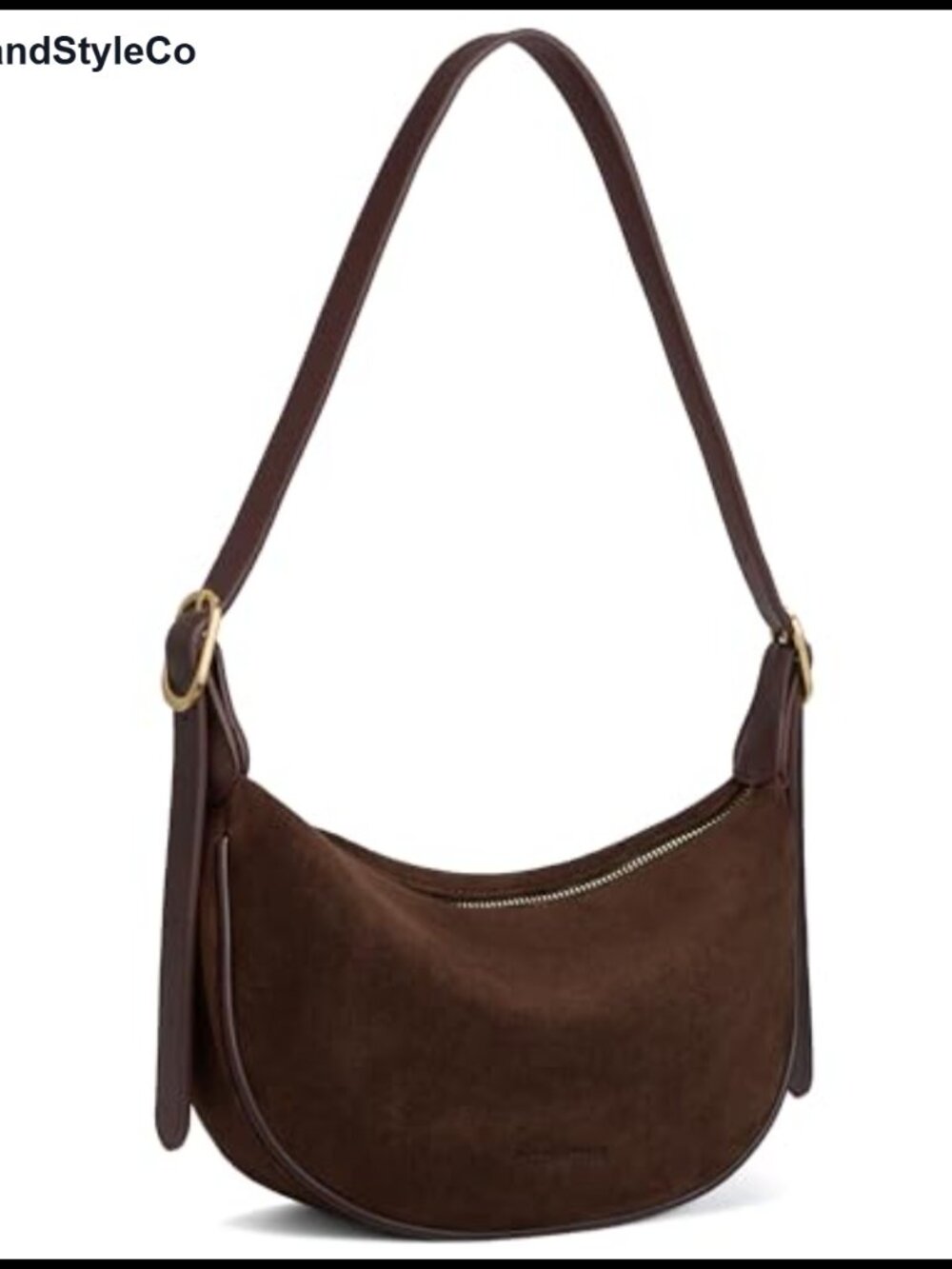 Vegan Leather Crescent Crossbody Hobo Bag Adjustable Strap